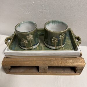 SET DA CAFFE' INCISIONI VERDE