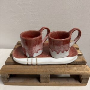 SET DA CAFFE' PENSIERI SOSPESI ROSSO